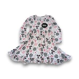 Dream Big Little Dress Long Sleeve Midnight Disco Party Bamboo Viscose Girls 7-8